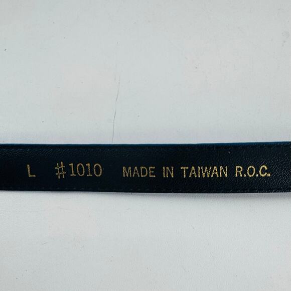 Vintage 1980s Blue Women’s Leather Skinny Size Large Taiwan Size 34 - Picture 3 of 7